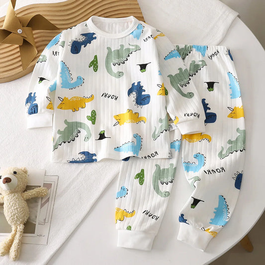 Children Sets Cotton Long Sleeve Sleepwear Children's Clothing Boy Girl