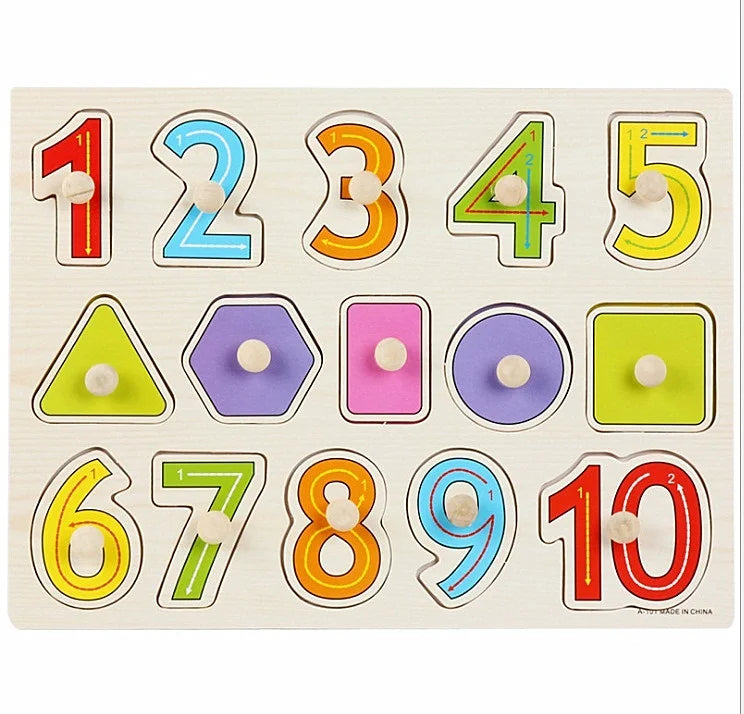 30cm Baby Toys Wooden Puzzle Hand Grab Board Educational Wood Puzzles for Kids Cartoon Animal Vehicle Child Gift