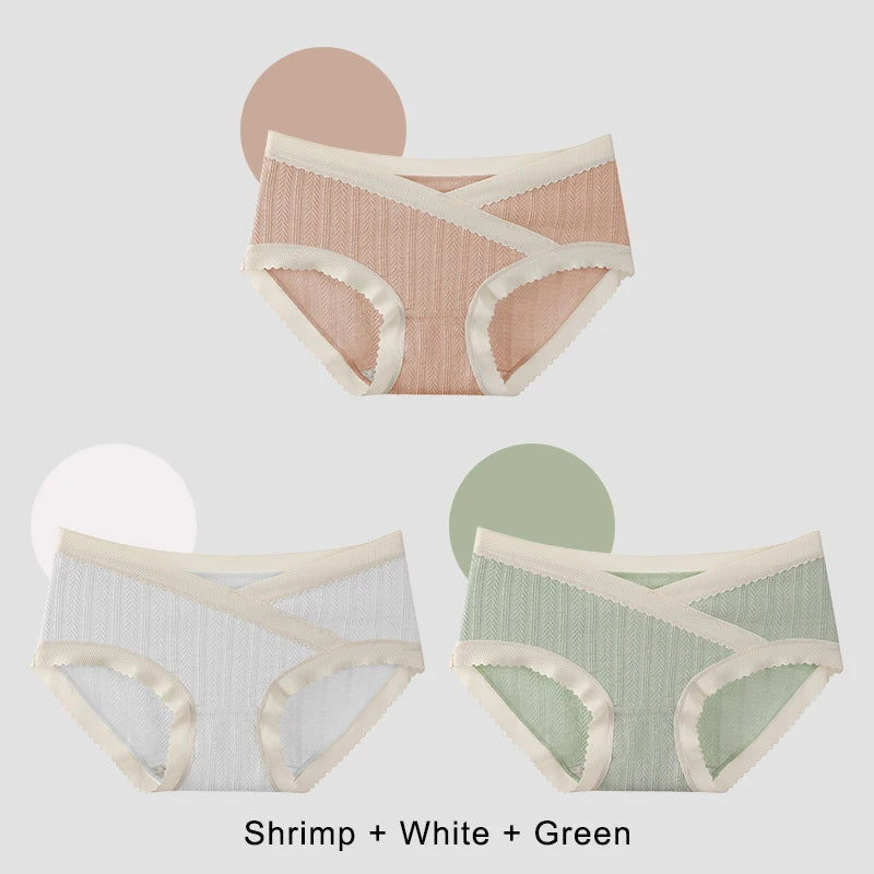 3PCS Soft Briefs V-shaped Abdominal Support Pregnancy Childbirth Female Underwear