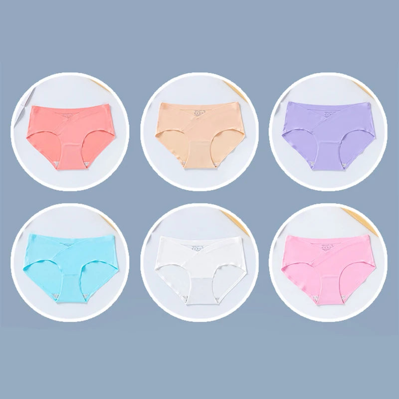 Women Maternity Panties for Pregnant Low-Waist Ice Silk Summer Shorts