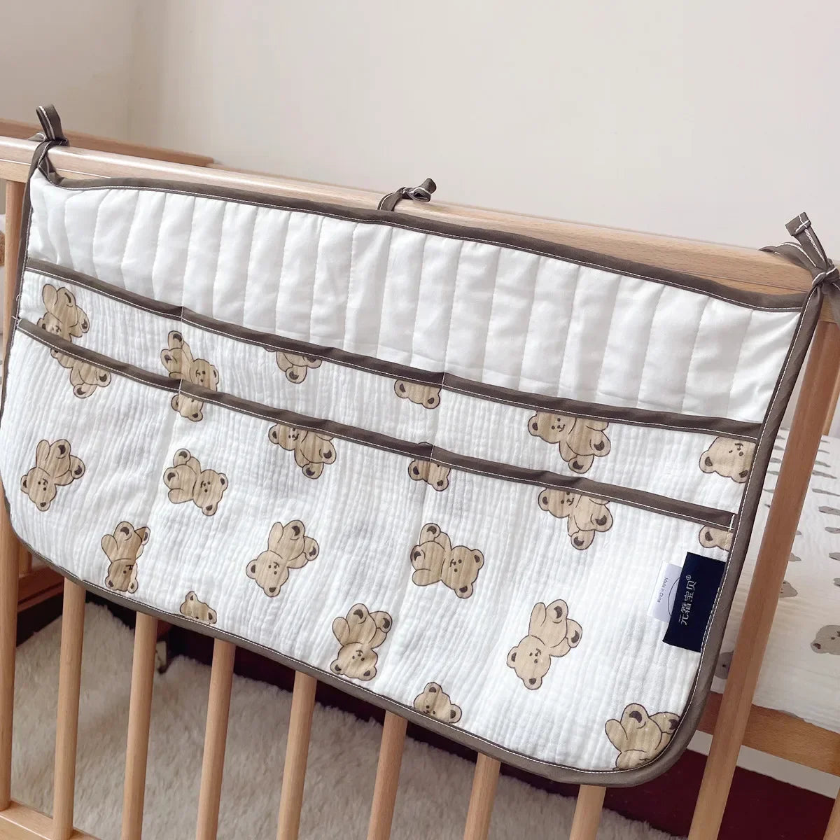 Cotton Newborn Crib Organizer Toys Baby Bed Hanging Storage Bags Diaper Pocket for Crib Bedding Set Accessories Nappy Store Bags