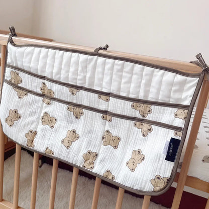 Cotton Newborn Crib Organizer Toys Baby Bed Hanging Storage Bags Diaper Pocket for Crib Bedding Set Accessories Nappy Store Bags