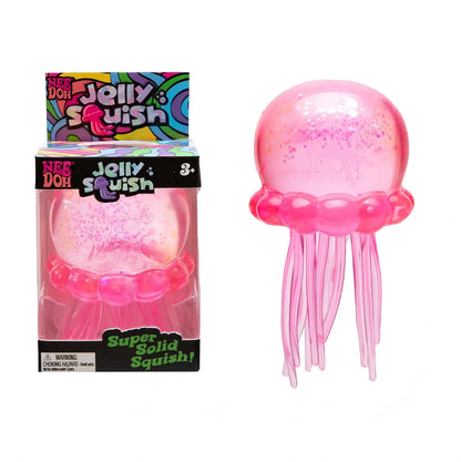 Nee Doh Jellyfish & Cube Squish Toy, Stress Relief Fidget Toy, Sensory for Kids & Adults