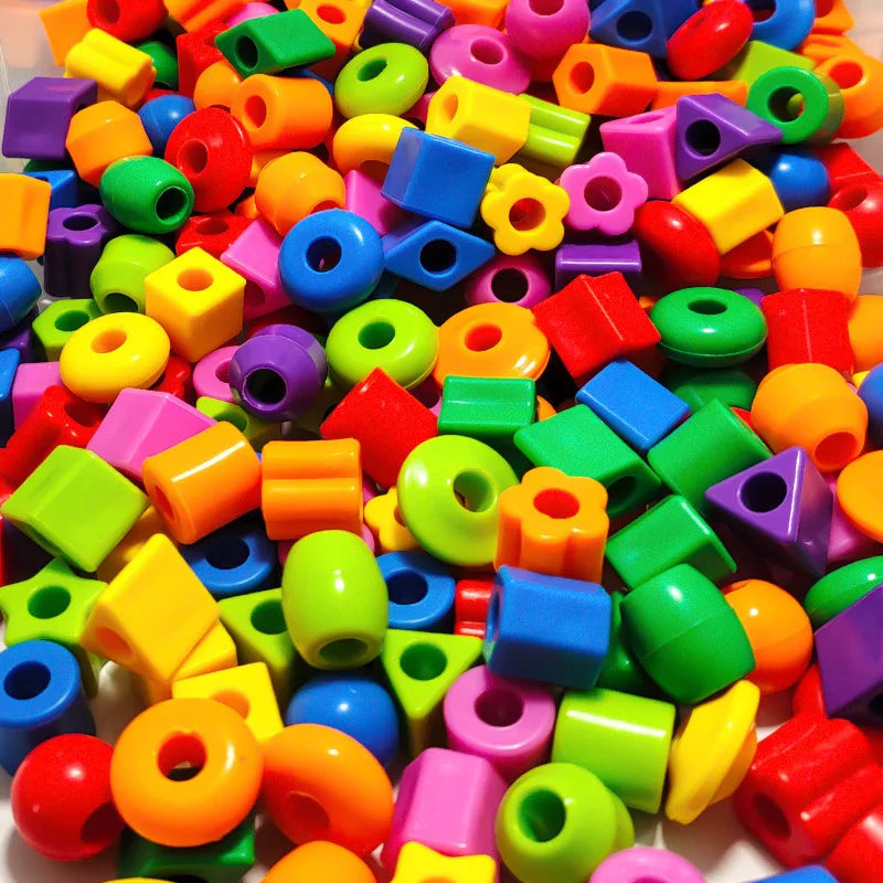 50PCS Threading Beads For Toddlers Educational Occupational Therapy Sensory Toys Fine Motor Skills Activities