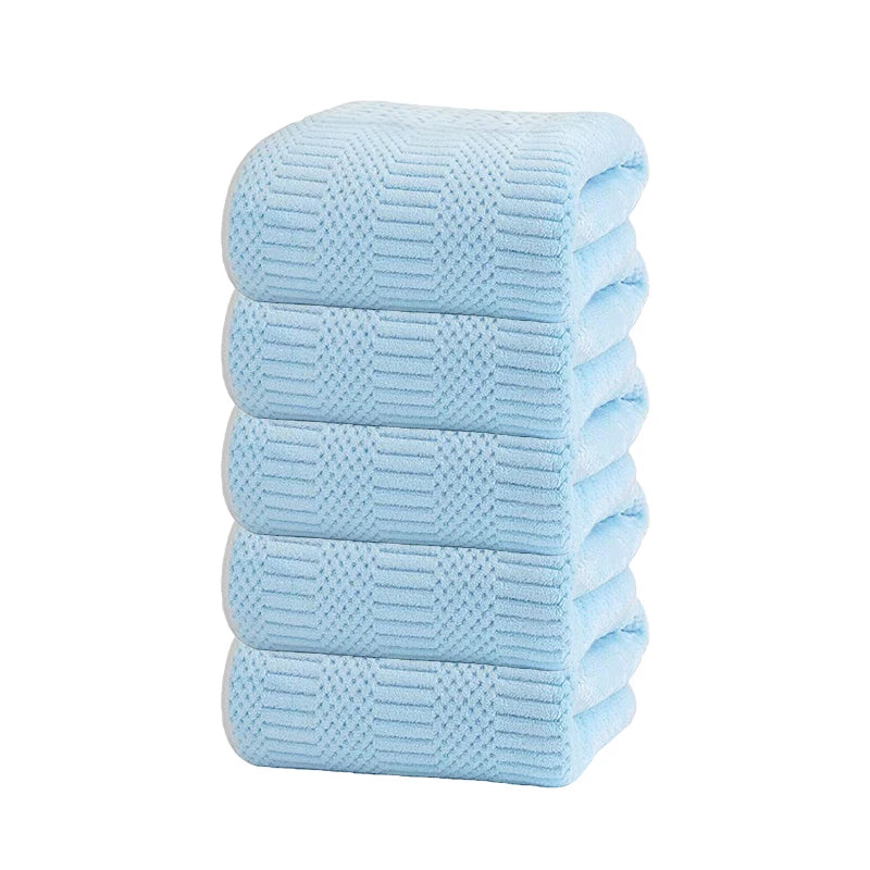 5pcs Lucky Grid Towels Set, Microfiber Soft Highly Absorbent, Quick-Dry for Travel, Hotel, Swimming & Daily Use