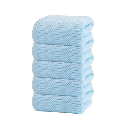5pcs Lucky Grid Towels Set, Microfiber Soft Highly Absorbent, Quick-Dry for Travel, Hotel, Swimming & Daily Use