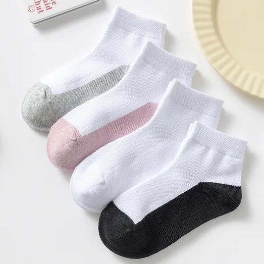 6 Pairs Cotton Kids Boys Girls Socks Childrens Babys Toddlers Sport Socks School Students Spring Autumn Soft Fashion Short Socks
