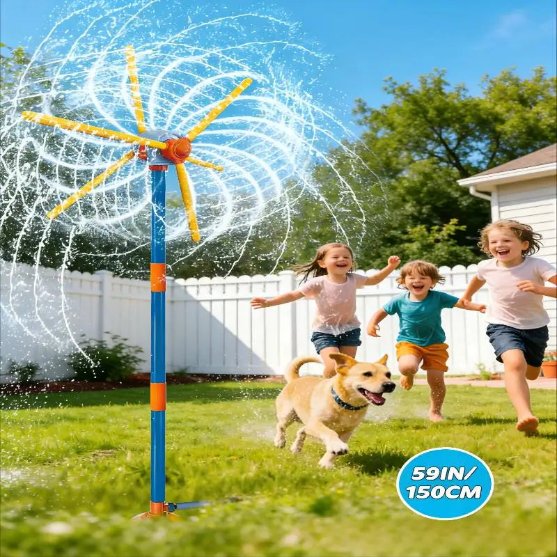 Windmill Water Sprinkler 360° Spinning Splash Water Upgraded Double Sided With 6 Blades