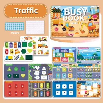 Children Quiet Busy Book 4 Themes Cartoon Travel Sticker Books Kids DIY Sticker Educational Game