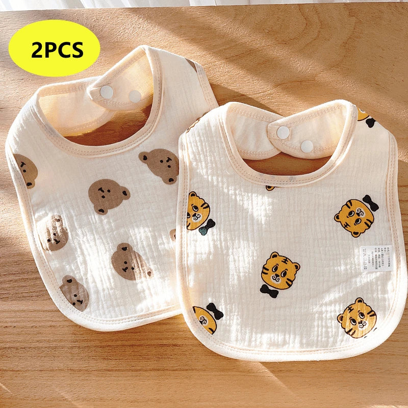 2PCS Thicken Cotton Bibs Newborn Baby