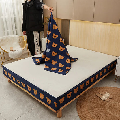 Waterproof Mattress Cover with Zipper Six-Sided Bed Bug Proof Mattress Encasement Customized Size Fitted Sheet Cute Bed Cover
