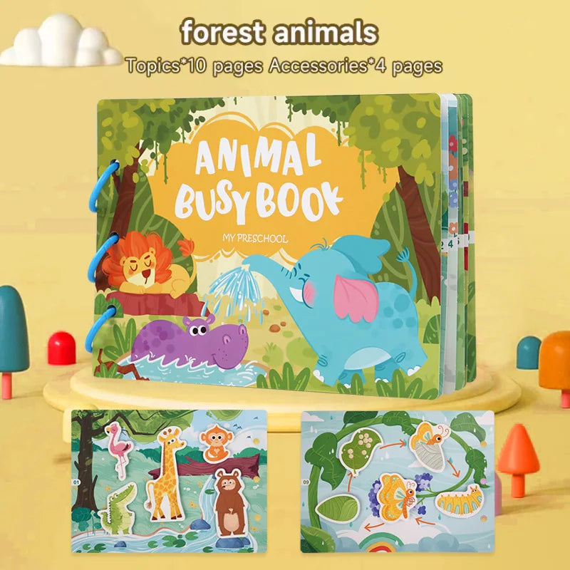 Montessori Baby Busy Book My First Book Early Learning Education Toy for Toddlers
