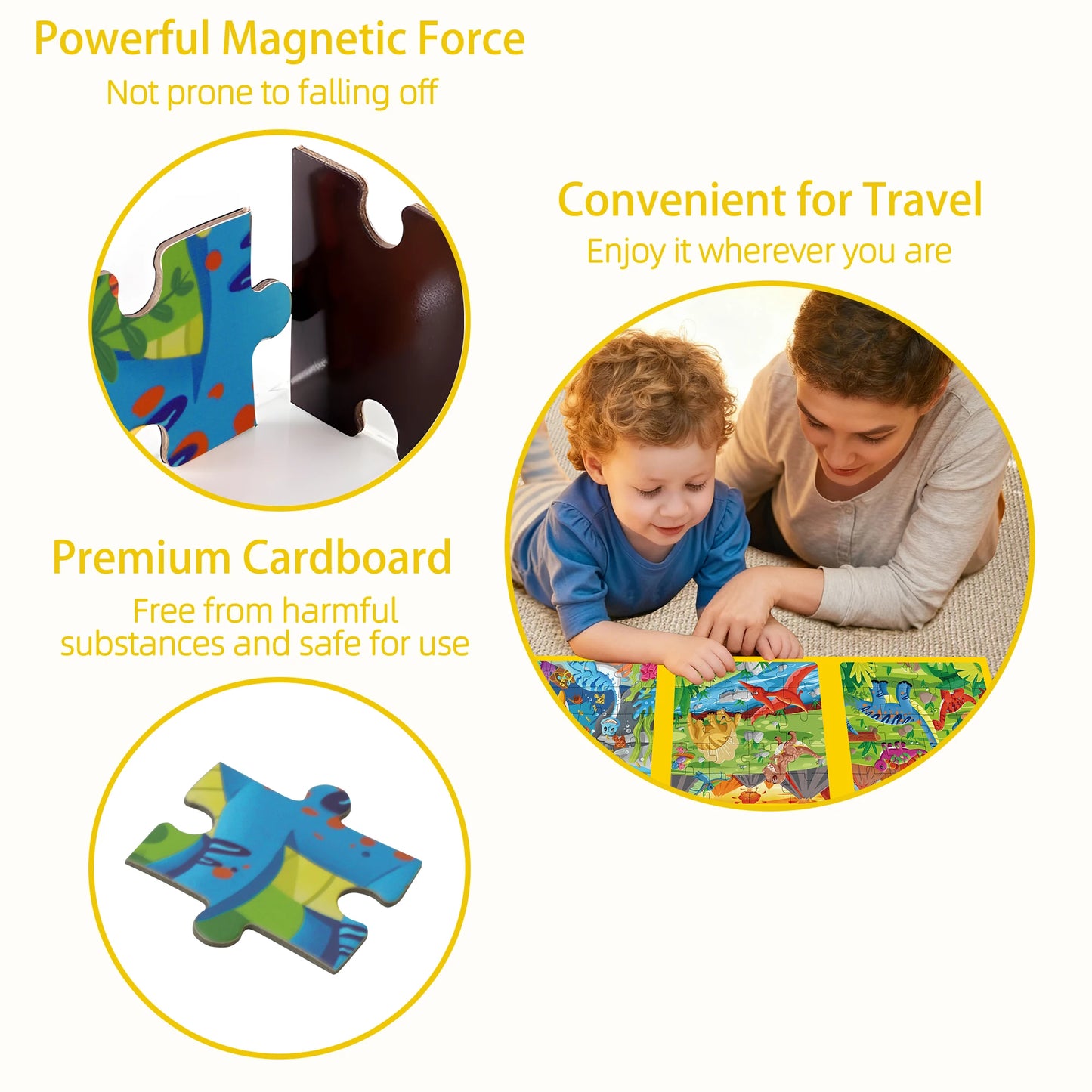 Magnetic Puzzles Games for Kids Busy Quiet Cartoon Animals Jigsaw Book Animals Learning Educational Toys for Children Gift