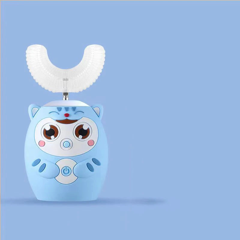 360° Sonic Electric Toothbrush U Shape Rechargeable for Kids Children Automatic Smart Timer Blue Light IPX7