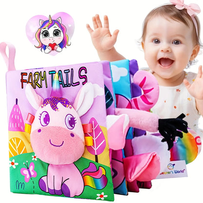 Unicorn Tail Cloth Book, Enlightenment Cloth Book, Early Education Touch Cognitive Toy, Interactive Children's Books, Children's