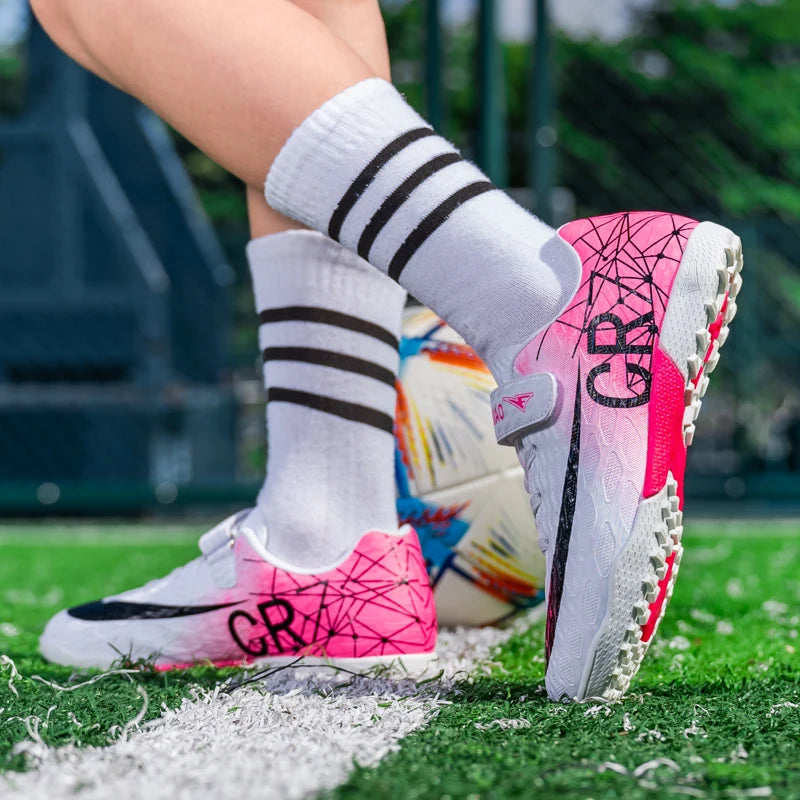 Kids Sport Indoor Turf Training Outdoor Children's Soccer Shoes Light