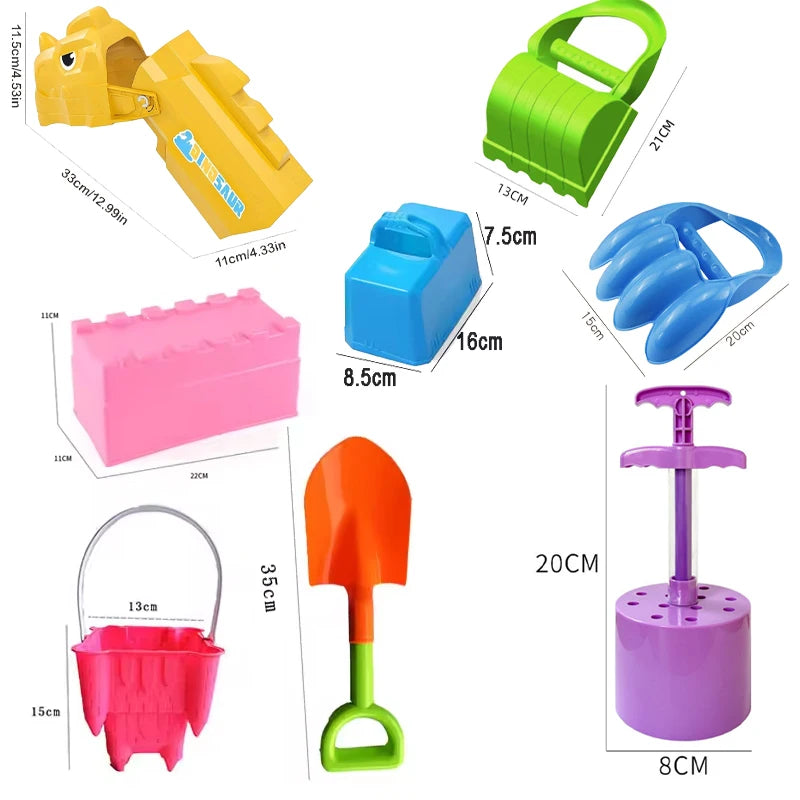Kids Sandbox Beach Toys Shovel Castle Building Sand Brick Walls Mold Summer Fun Outdoor
