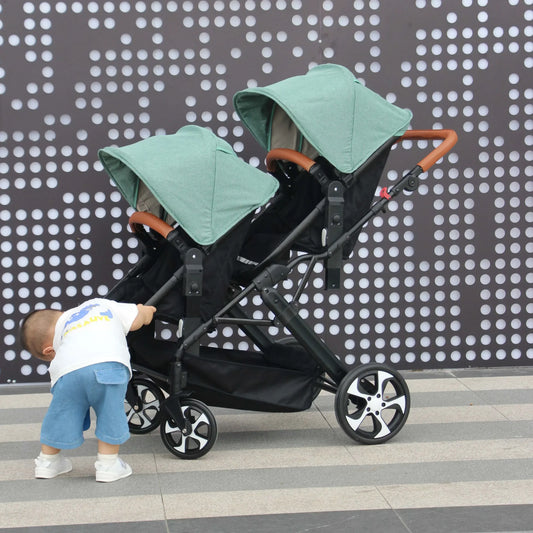 2025 New Twins Three-in-one Stroller with Car Seat, Foldable, Lightweight, Equipped with Gifts