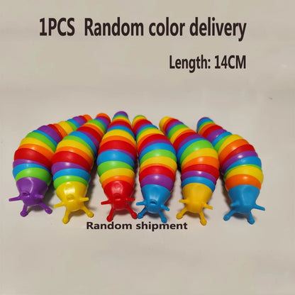 3D Slug Fidget Toy Colorful Slug Snail Flexible All Ages Relief Anti-Anxiety Sensory Toys for Children