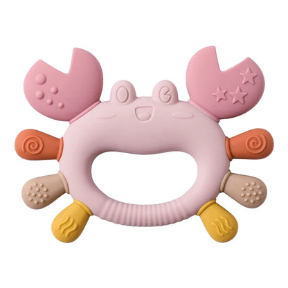 Silicone Baby Teether Baby Toys 0 to 6 Months BPA Free chewing Teething Toys Crab Wooden Ring Teether Reborn silicone Baby toys