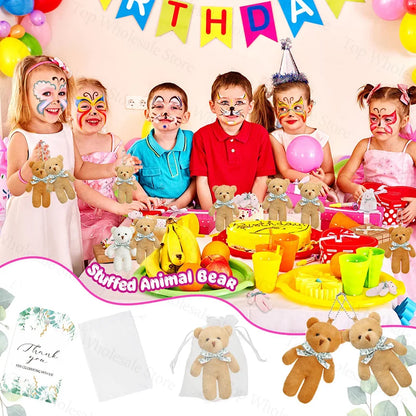 12-100Set Mini Bears Bulk Baby Shower Favors Wedding Party Favors for Guest Small Stuffed Bears Keychains for Party Souvenir