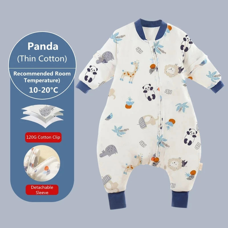 Baby & Toddler Cartoon Split-legged Sleep sacks With Detachable Sleeves for Boys Girls