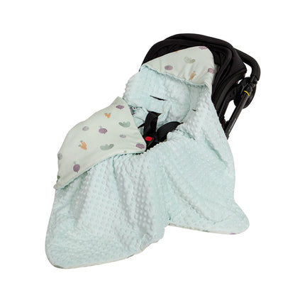 Newborn Baby Blanket With Hooded Windproof Go Outside Warm Portable Swaddle Wrap In Basket Baby Car Safety Seats For 0-3 Months