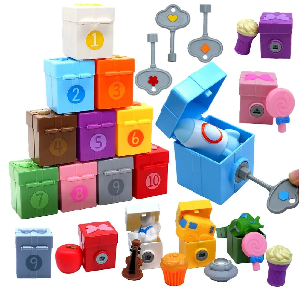 Montessori Train/Surprise Party Gift Set Toddler Learning Toys Counting Sorting Toys Fine Motor Finger Puppets Games For Kid