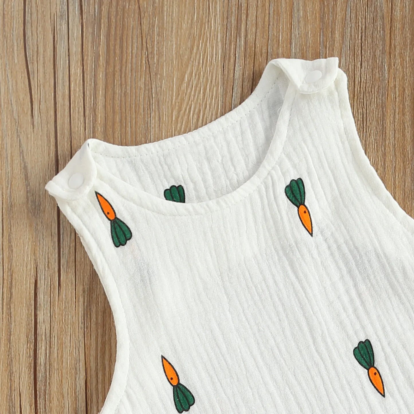 Baby Sleeveless Romper, Cotton Muslin Linen Cactus Print Jumpsuit for Boys and Girls
