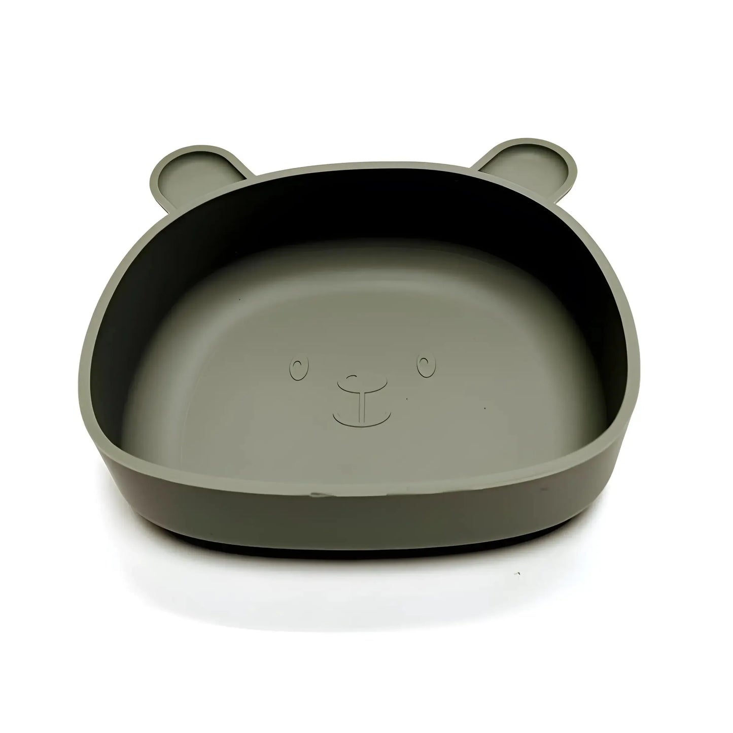 Children's silicone dinner plate baby auxiliary bowl suction cup bear cartoon dinner plate fall-proof anti-scald tableware