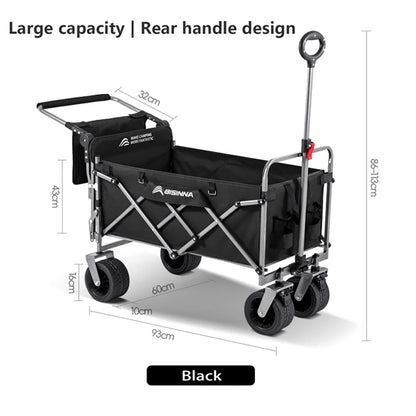 BISINNA Camping Wagon Cart Folding Utility Heavy Duty Large Capacity Trolley Outdoor Shopping Picnic Collapsible Hand Truck