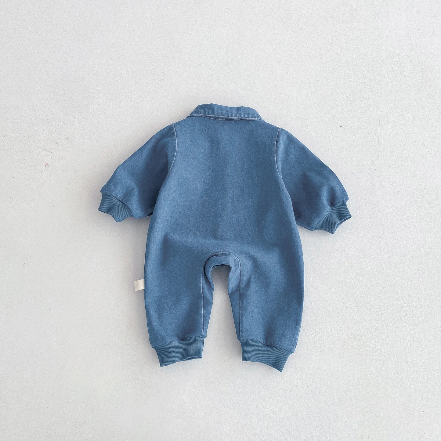 one-piece suit, denim autumn wear, embroidered outdoor crawling clothes for boys