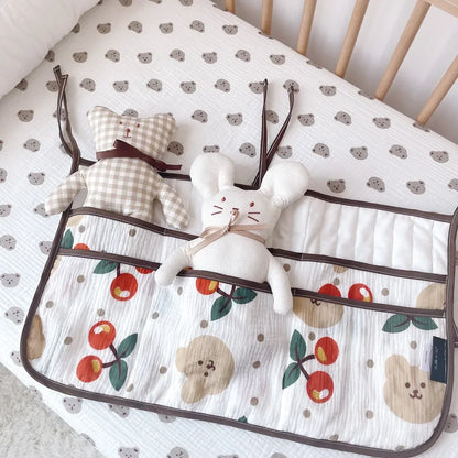 Cotton Newborn Crib Organizer Toys Baby Bed Hanging Storage Bags Diaper Pocket for Crib Bedding Set Accessories Nappy Store Bags