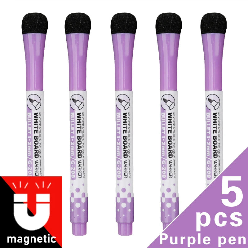 1 Set School Classroom Supplies Magnetic Erasable Whiteboard Pens