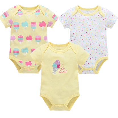 Honeyzone Summer Baby Clothes Infant Girls Romper Cute Lion Full Print Boys Bodysuits 2pcs /Set Trottie Jumpsuits Outfits 
