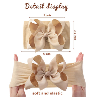 6/20PCS Soft Baby Headbands with 4.5 Inches Hair Bows Headwraps for Baby Girl Head Band Newborns Hair Accessories Hair Band
