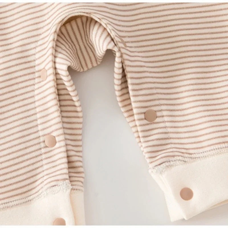 Spring Cotton Newborn Jumpsuit Baby Bodysuits and One-pieces 0-24M Boys Girls Sailor Collar Stripe Soft Romper