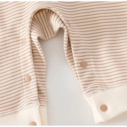 Spring Cotton Newborn Jumpsuit Baby Bodysuits and One-pieces 0-24M Boys Girls Sailor Collar Stripe Soft Romper