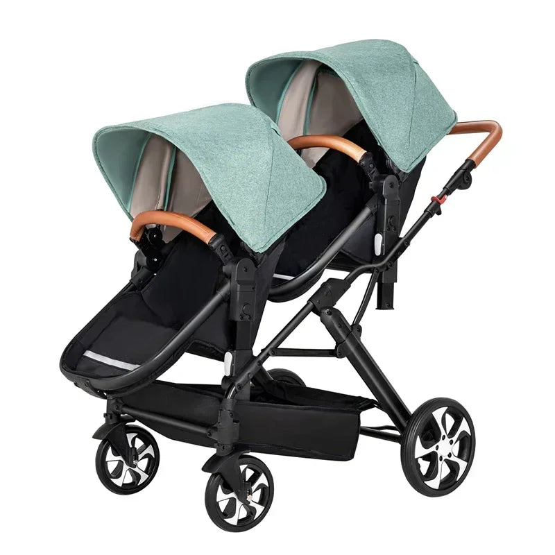 Foldable Twin stroller Lightweight New 2 in 1 baby trolley baby carriage with car seat Baby stroller for two children