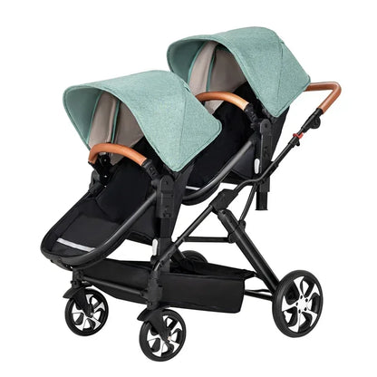 Foldable Twin stroller Lightweight New 2 in 1 baby trolley baby carriage with car seat Baby stroller for two children