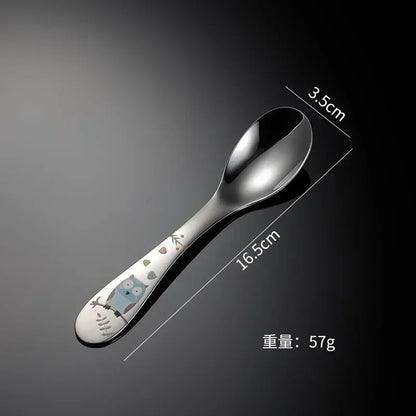 Tableware Set Food Training Spoon Dessert Spoon for Children Feeding Spoon Fork Baby Gadgets Children's Cutlery for Kids