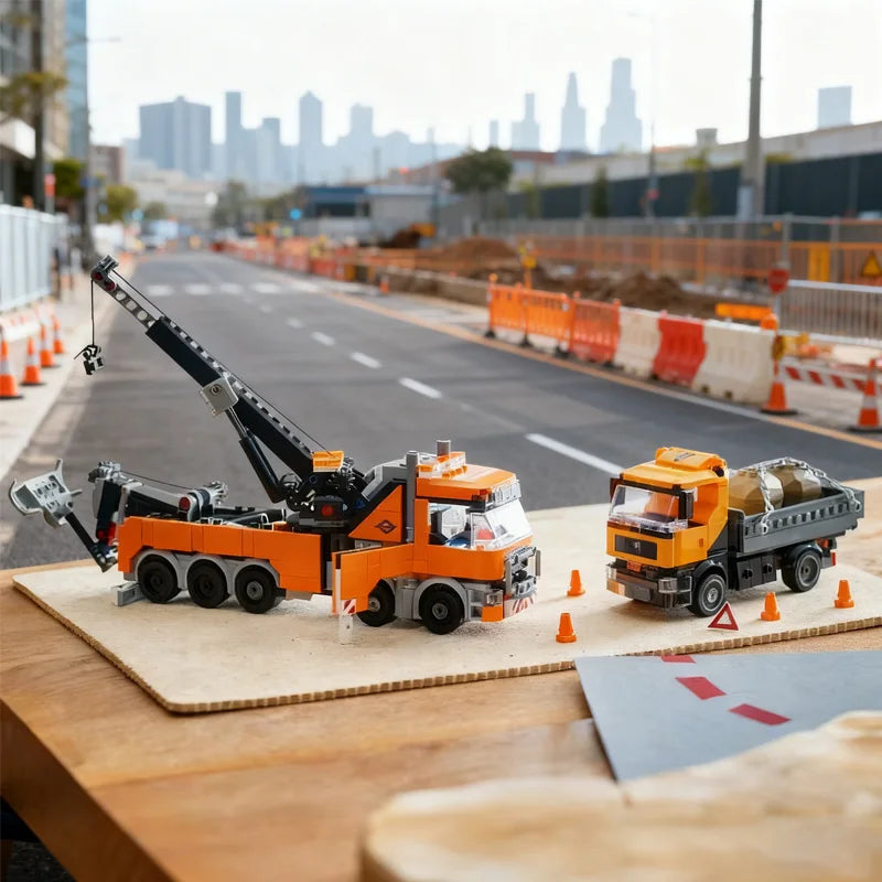 moc 60467 City Series Heavy Tower Crane Truck Model Building Block Set, Christmas and Halloween Gift