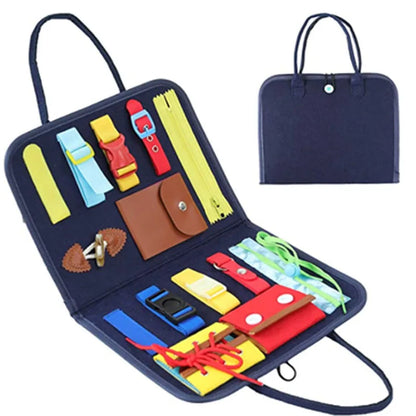 Busy Board Sensory Play Board Montessori Leaning Toys For Toddlers Foldable Sensory Toy Toddler Activity Board-Educational Learn