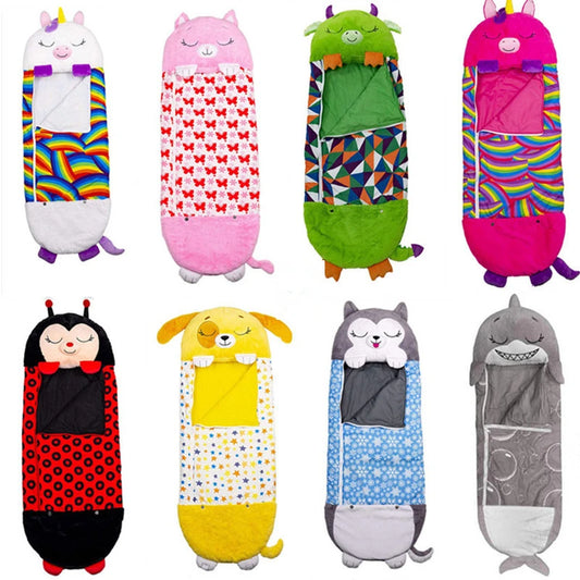 Cartoon Kids Sleep sacks Plush Sleeping Bag with Pillow for Boys & Girls