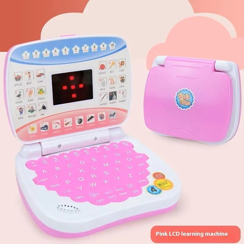 Mini Simulated Laptop Early Education Machine LED Display Learning Device Music Children's Toy
