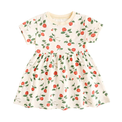 Summer Short Sleeve Baby Girls Dress Little Kids Dresses Soft Clothing