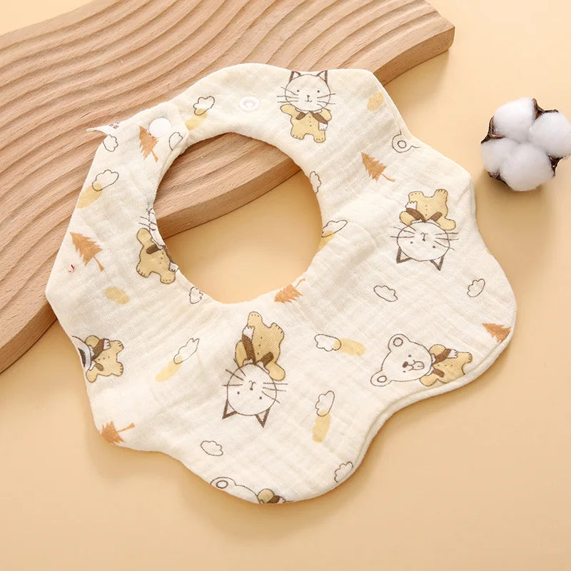 6 Layer Cotton Gauze Baby Bib Babies Accessories Newborn Baby Apron Feeding Bib Muslin Burp Cloths Kids Saliva Towel New Born
