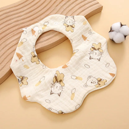 6 Layer Cotton Gauze Baby Bib Babies Accessories Newborn Baby Apron Feeding Bib Muslin Burp Cloths Kids Saliva Towel New Born