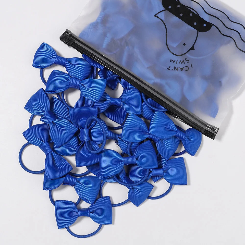 5/10/20Pcs/Lot Baby Bows Ribbon Hair Rubber for Girls Ties Elastic Hairbands Infants Pigtail Holders Hair Accessories Wholesale