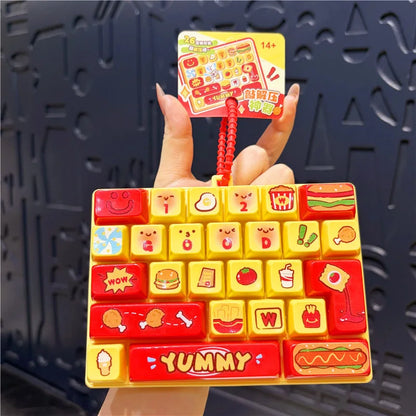26 Keys Clicker Keychain Anti-Stress Keychain Hanging Pendant for Bag 26 Key Decompression Keyboard Keychains